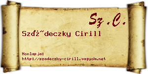 Szádeczky Cirill névjegykártya