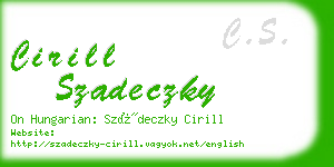 cirill szadeczky business card